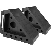 MaxxHaul Solid Rubber Wheel Chock 2-Pack|8" x 4" x 6" Heavy-Duty Tire Stop|Non-Slip Traction Pads |All-Weather Vehicle Safety Block | Black | (70472)