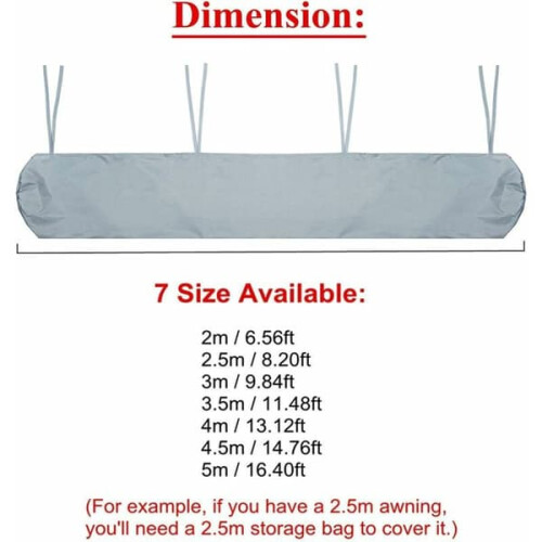 Waterproof Awning Cover Winter Storage 5.0 m 1