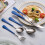 Stainless Steel Silverware Set Sapphire Blue 20-Pc 8