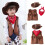 Conjunto infantil de caubói com colete, chapéu e bandana. 7