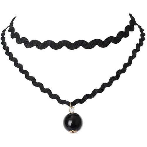 Černý sametový náhrdelník Choker v gotickém stylu, 20 ks 2
