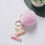 Roze pompon sleutelhanger met hars letter A 7