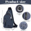 Men's Lightweight Nylon Sling Backpack Anti-Theft Blue 5