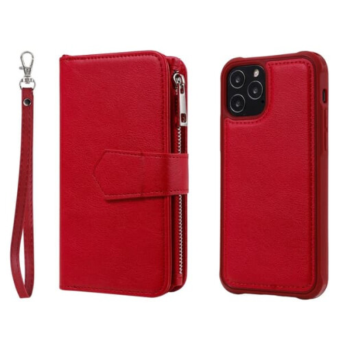 iPhone 12 12 Pro magnetic wallet case red 2
