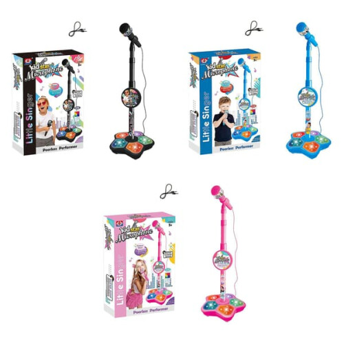 Kids Electric Microphone with Adjustable Stand Blue 1
