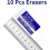 White Erasers Multipack 10 pcs Latex-Free Plastic 3