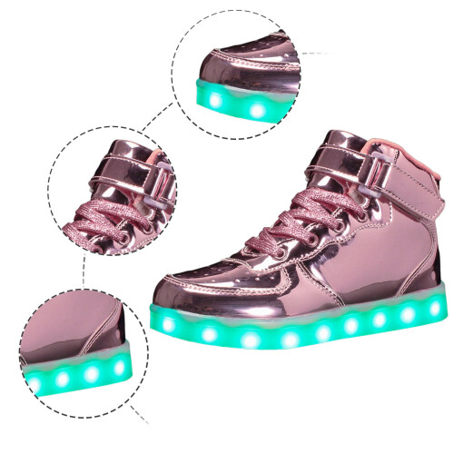 Kids' LED Light-Up Sneakers Solid Color Lightweight Flat 2