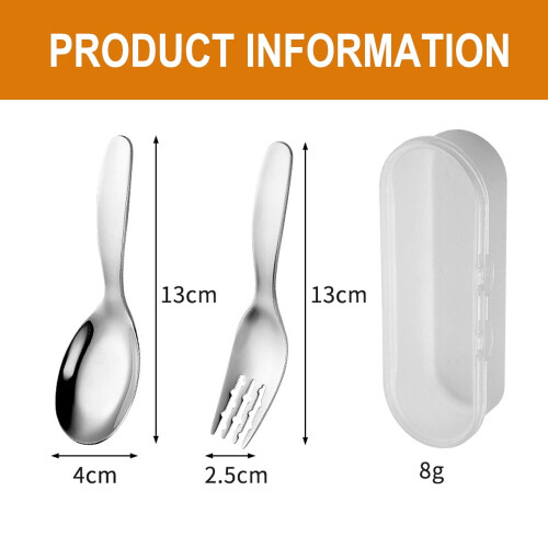Children's Fork and Spoon Set Stainless Steel 2-Piece 1