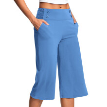Women's elastic bermuda shorts blue S