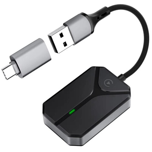 Caixa  Inteligente 2 em 1 para Carro com CarPlay e para Android Auto Sem Fio - Adaptador Conecte e Use para Android Auto e CarPlay