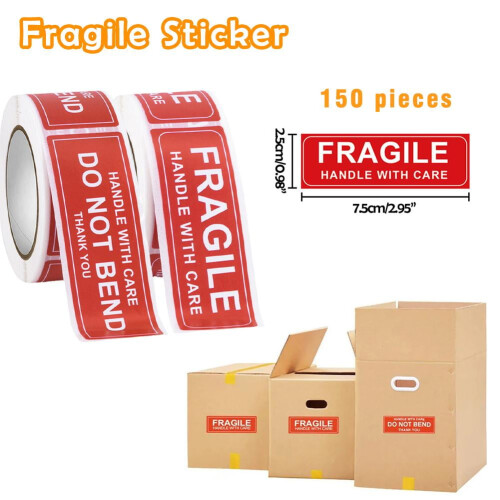 Fragile Stickers Roll - Care Handling Labels, 150 pcs 1