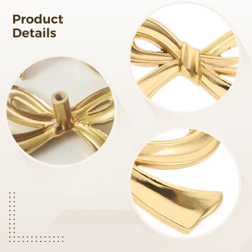 Brass bow drawer knobs gold butterfly 2 pcs 2