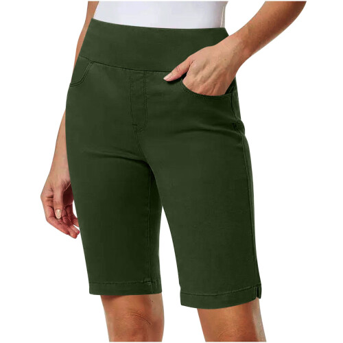 Γυναικείο Σορτς Βερμούδων AVTOIFY από Ελαστικό Twill, Πράσινο L 1