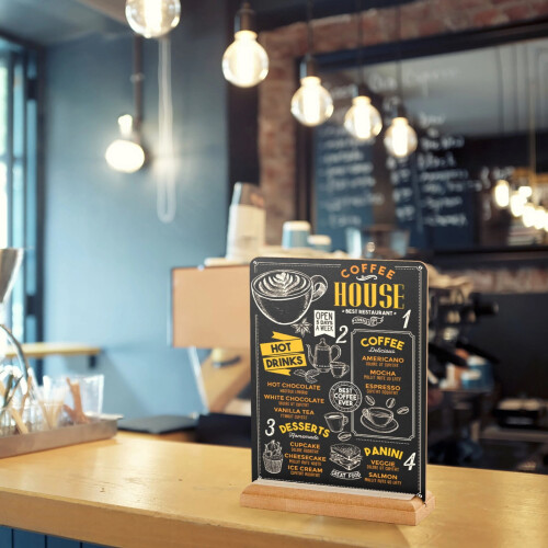 Chalkboard signs with wooden stands 3 pcs 1