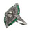 Sterling Silver Art Deco Emerald Ring Size 9 2