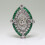 Sterling Silver Art Deco Emerald Ring Size 9 5