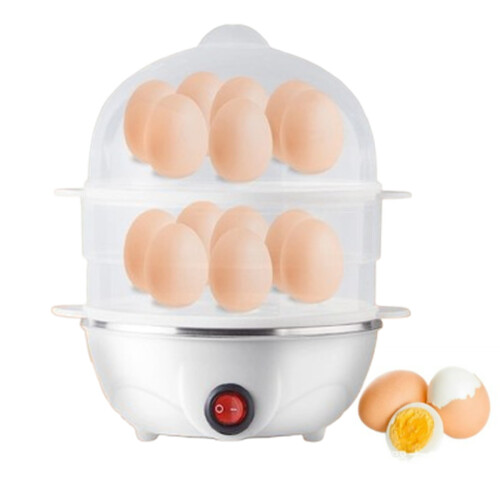 Mini Electric Egg Cooker White 14-Egg Capacity
