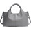 Graue Damen-Ledertasche mit großem Fassungsvermögen 2