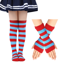 Kids Soccer Socks and Gloves Set Cotton Knee-High Tube