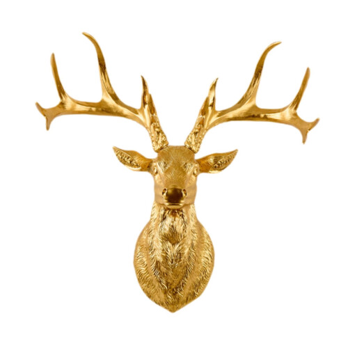 Hjort väggskulptur guldmetall 1 st 2