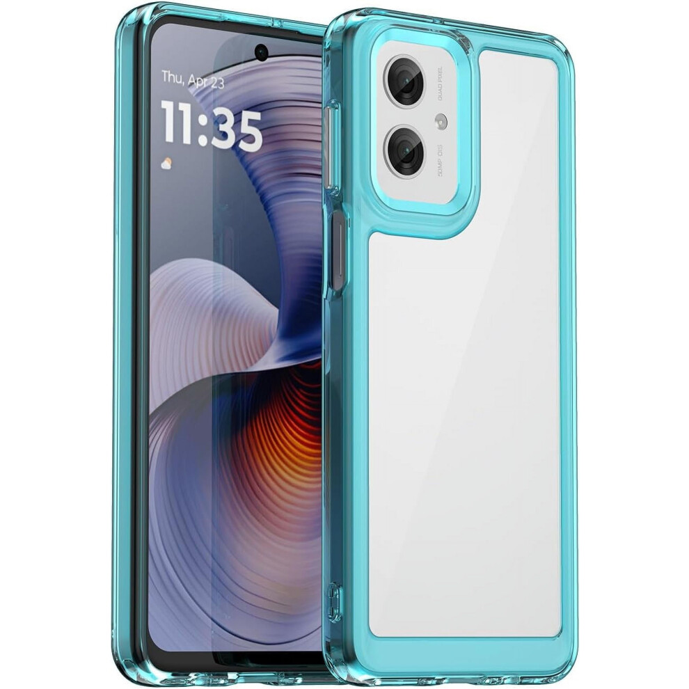 Tpu+Pc Transparent Case For Moto G55 5G Â Clear Blue 9170372579945
