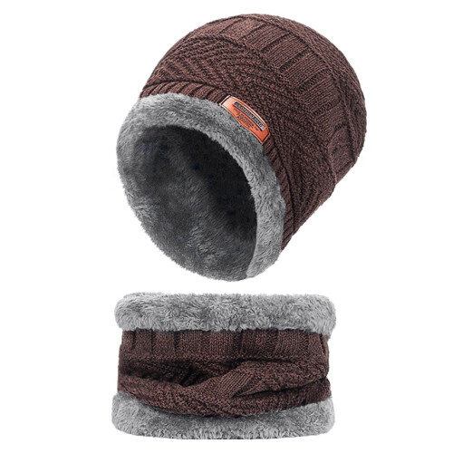 Conjunto de gorro, cachecol e luvas de tricô para o inverno (3 peças) 2