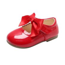 Prinsessensandalen van leer met vlinderknoop voor baby meisjes, rood
