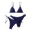Dames bikini set met open rug, effen kleur, driedelig 1