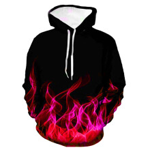 Sweat à capuche bicolore rouge à manches longues pour homme, taille L