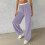 Damen-Winter-Freizeithose, einfarbig, flauschig gefüttert 4