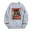 Dame oversized katte-ramen-sweatshirt lysegrå XXL 1