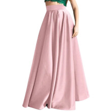 Damen-A-Linien-Rock aus Satin mit hohem Bund