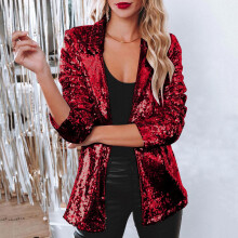 rote Paillettenjacke für Damen, Größe S