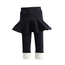 Zwarte legging met ruches en rokje voor meisjes van 4-5 jaar.