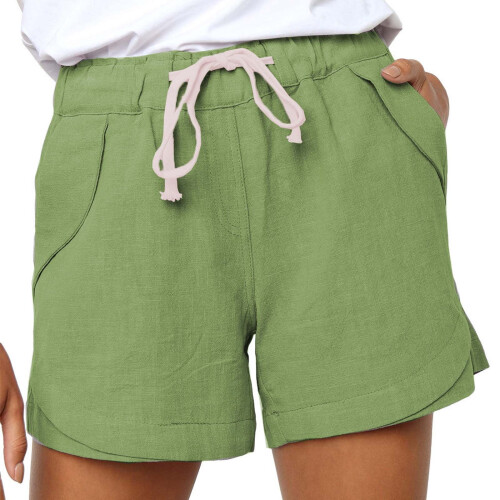 Damen-Badeshorts mit elastischem Bund und Taschen