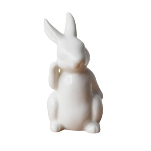 Miniatura de coelho branco, enfeite de Páscoa, 4,5 cm 1