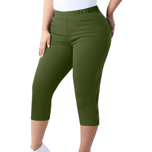 Dámske elastické legíny s vysokým pásom, plus size