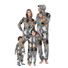 Halloween páros pizsama cipzárral, kapucnis, S-XXL méret