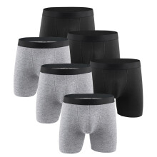 Sous-vêtements pour hommes, couleur unie, coupe extra-longue, lot de 6