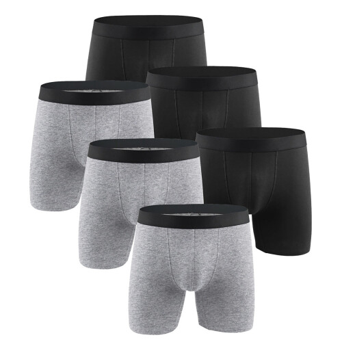 Herrenunterwäsche, einfarbig, extra lange Passform, 6er-Pack