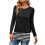 Zwarte zomertop voor dames van polyester, los model, ronde hals, lang model 1