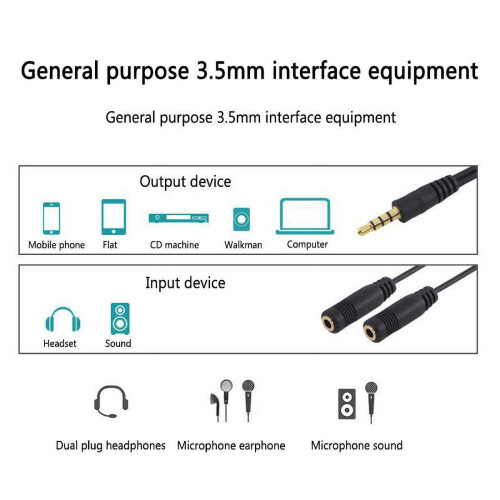3,5 mm hoofdtelefoon-microfoon splitteradapter TRS naar TRRS CTIA Y 2
