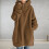 Damen-Kapuzenpullover mit Reißverschluss, lang, Tunika-Stil, einfarbig, Kaffee, Größe L 1