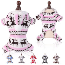 Hondenkerstpyjama met sneeuwvlokkenprint van fleece, geschikt voor kleine honden