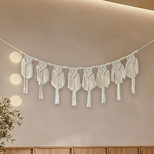 Ταπισερί Μακραμέ για Κρεμαστό Τοίχο Boho 120x80εκ. 2