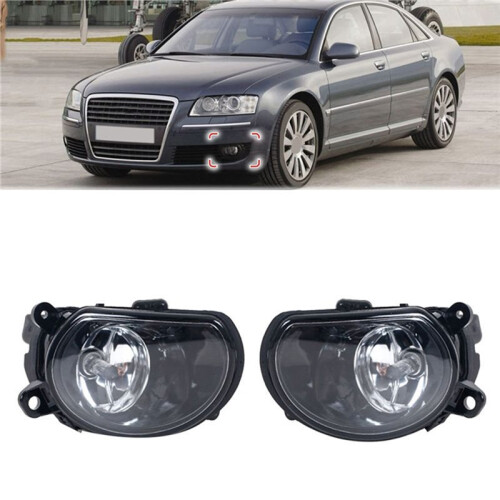 1Pair Car Front Fog Light Lamp Assembly with Halogen Bulb Accessories 4E0941699A 4E0941700A for  A8 D3 2004 - 2007 2