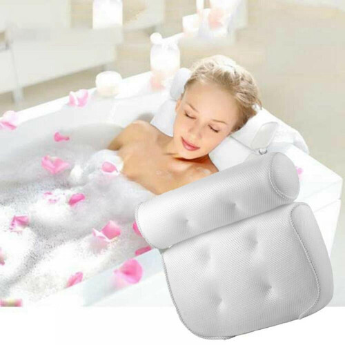Almofada de banho 3D com ventosas para apoio do pescoço e das costas. 1