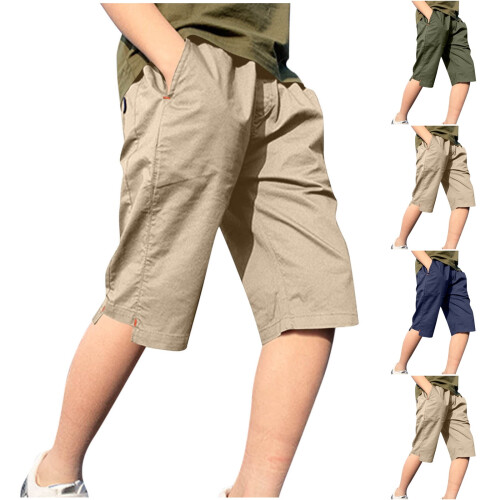 Cargoshorts för pojkar, armégröna, 5-6 år