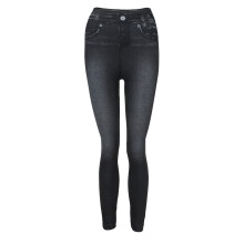 Schwarze Stretch-Jeans für Damen mit schmalem Bein und mittelhohem Bund