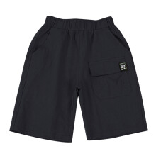 Drengeshorts i strik med print og flæselomme, størrelse 6